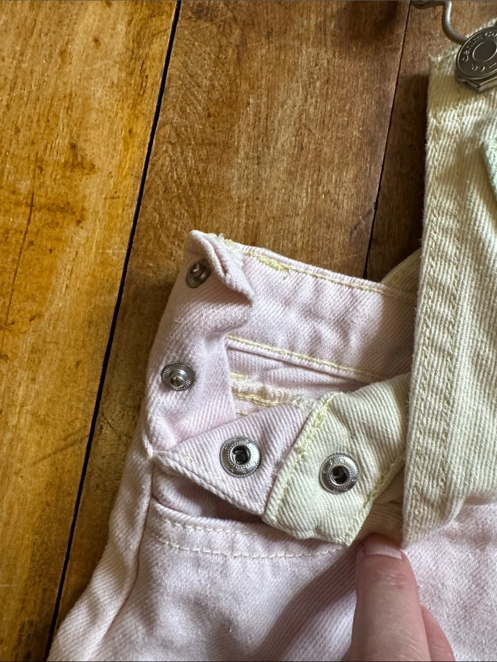 Denim co. Short Overalls size 3 to 4 years Pastel Colorblock cotton 90s Y2K